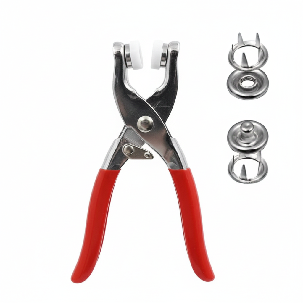 Pince à pression avec boutons-pression métalliques