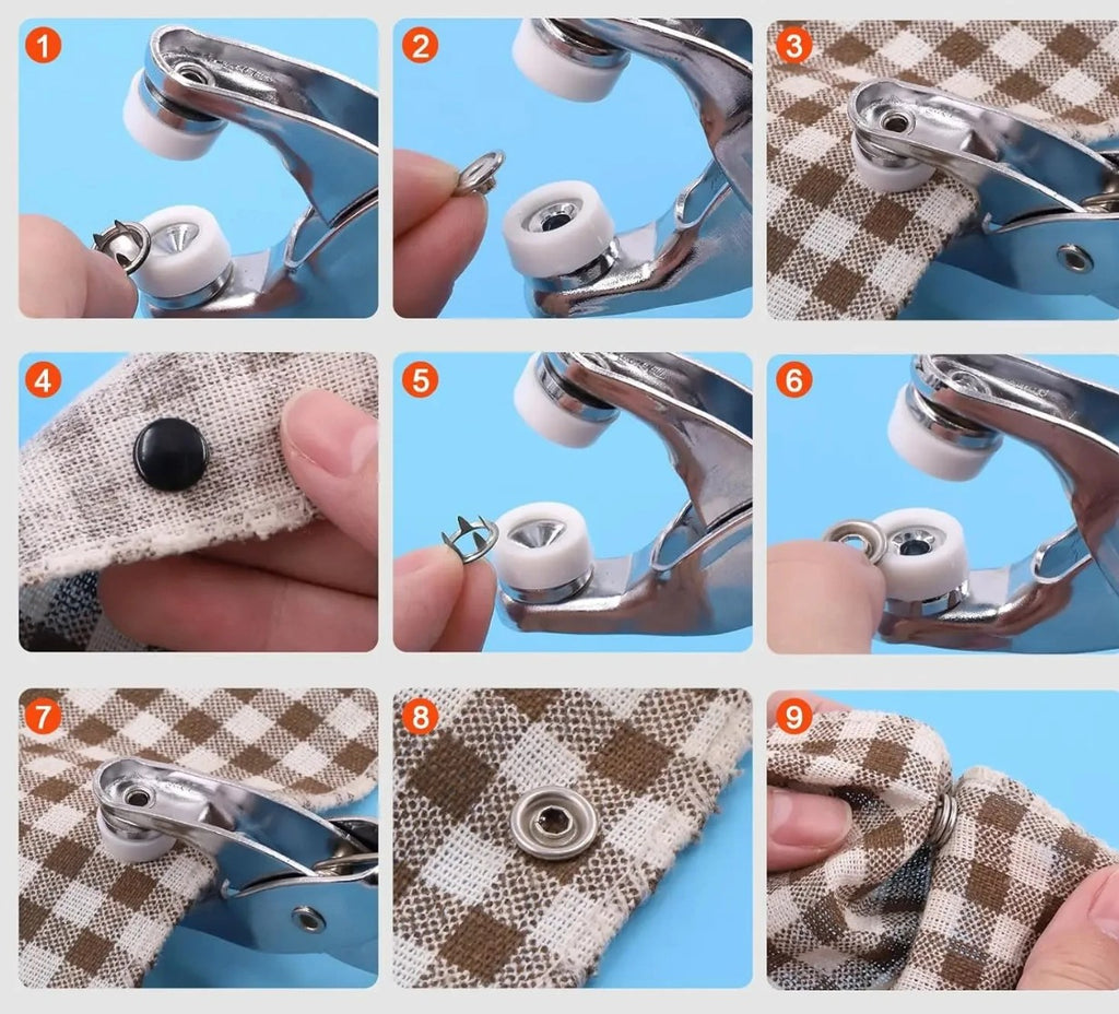 Pince à pression avec boutons-pression métalliques